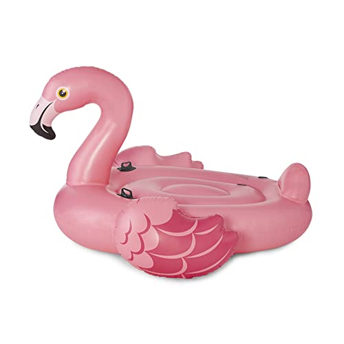 Intex 86 x 83 Inch Giant Inflatable Ride On Mega Flamingo Island Pool Float Relaxing Water Lounger with Built in Handles for 2 Riders, Pink