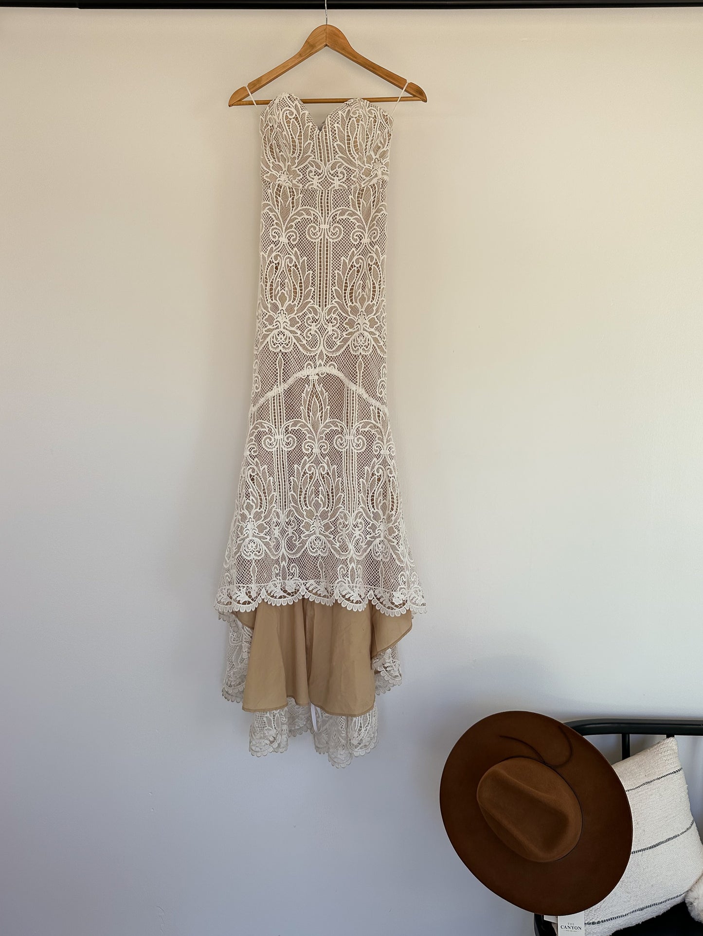 Formal Strapless Lace Gown