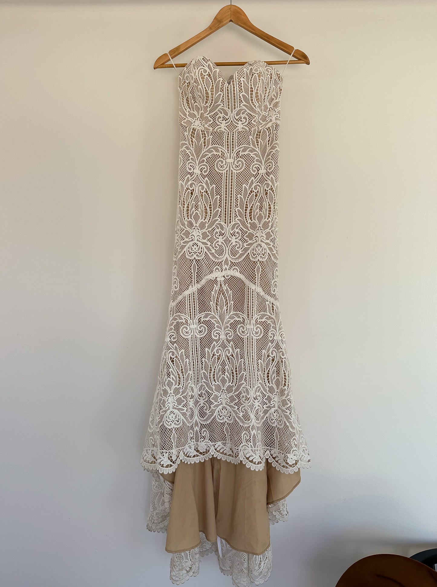 Formal Strapless Lace Gown