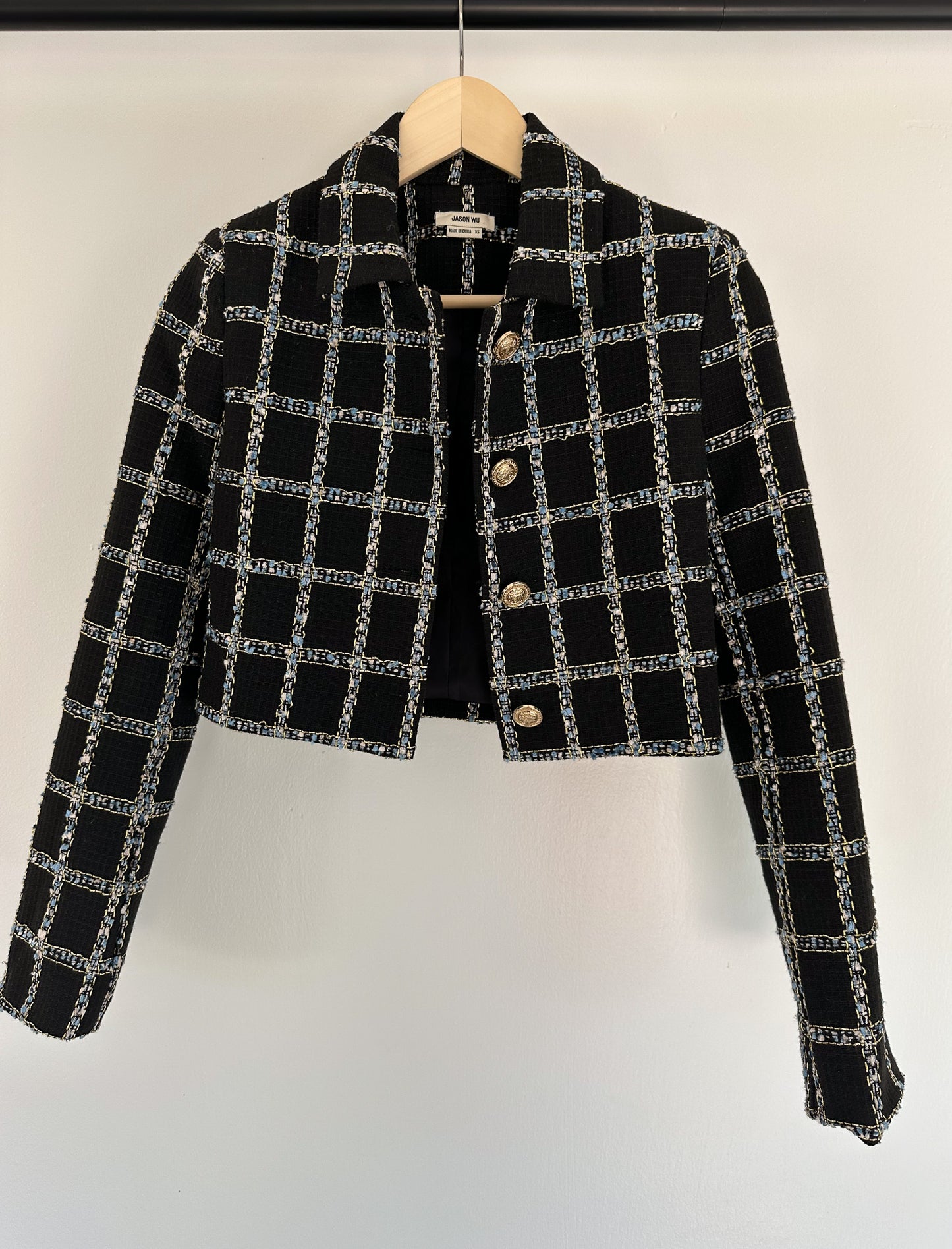 Jason Wu Cropped Plaid Jacket