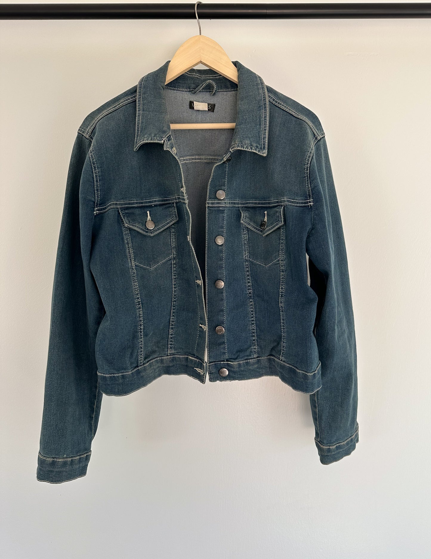 Venus Denim Jacket with Sequin Angel Wings on Back